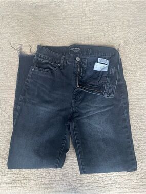 Lucky Brand Black Skinny Jeans with Raw Hem